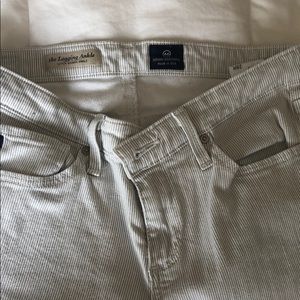 AG legging ankle jeans- white pin stripe